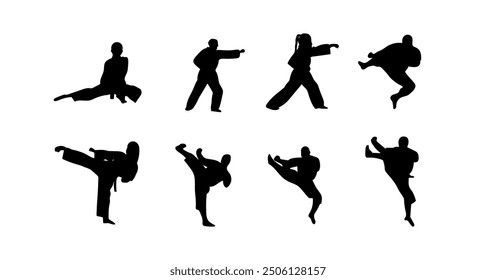 Vektorgrafik von Karate Martial Arts Silhouette