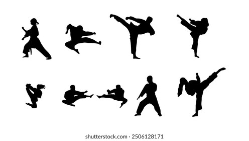 Vektorgrafik von Karate Martial Arts Silhouette