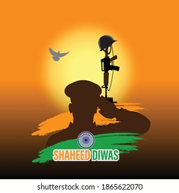 Vector Illustration of Kargil Vijay Diwas which english meaning is Kargil Victory Day. Vector Illustration of Martyr Day in India. Commemoration day.