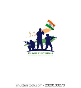 Vector illustration of Kargil Vijay Diwas social media story feed mockup template
