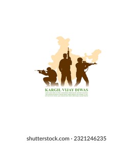 Vector illustration of Kargil Vijay Diwas social media story feed mockup template