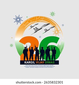 Vector illustration of Kargil Vijay Diwas social media template
