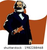 Vector illustration of Karl Marx