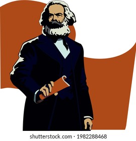 Vector illustration of Karl Marx