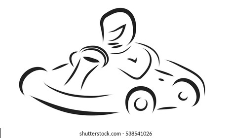 Vector illustration of kart on white background.