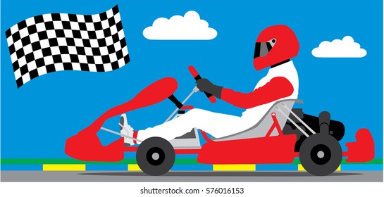 vector illustration, karting