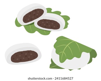 Vector illustration of Kashiwamochi Tsubuan