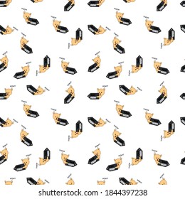 Vector illustration of kawai dog seamles pattern on black friday 