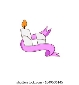 Vector illustration of a kawaii christmas candle
