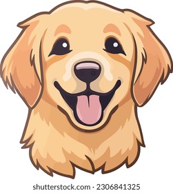 Kawaii Golden Retriever Aufkleber für Vektorgrafik