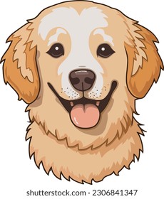 Kawaii Golden Retriever Aufkleber für Vektorgrafik