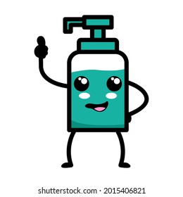 Vector illustration of kawaii hand soap bottle