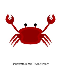 Vector Illustration: Kawaii Manga Cartoon Style Red Crab