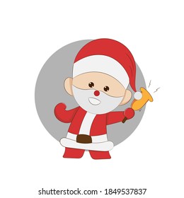 Vector illustration of kawaii santa claus