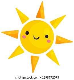 Vector Illustration Kawaii Smiling Sun Stock Vector (Royalty Free ...