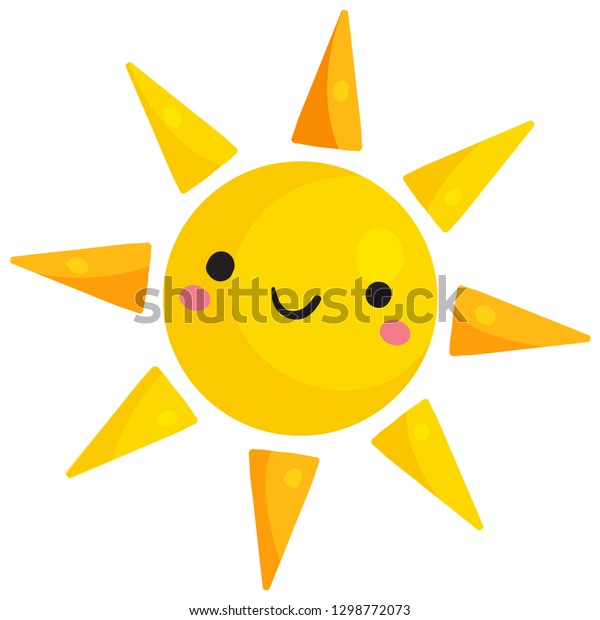 Vector Illustration Kawaii Smiling Sun Stock Vector (Royalty Free ...