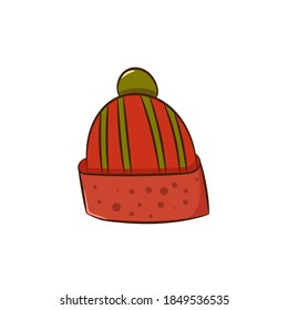 Vector illustration of a kawaii warm beanie