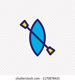 Vector illustration of kayak icon colored line. Beautiful tourism element also can be used as canoe icon element.