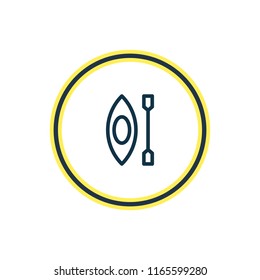 Vector illustration of kayak icon line. Beautiful transit element also can be used as canoe icon element.