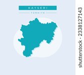 Vector illustration vector of Kayseri map Turkey
