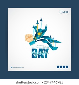 Vector illustration of Kazakhstan Constitution Day social media story feed mockup template