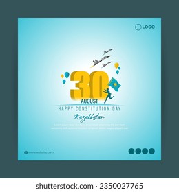 Vector illustration of Kazakhstan Constitution Day social media story feed mockup template
