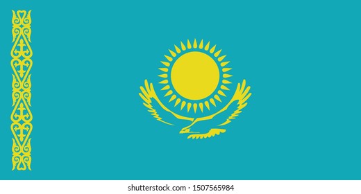 vector illustration of Kazakhstan flag