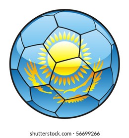 vector illustration of Kazakhstan flag on soccer ball