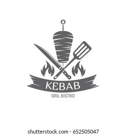 ilustración vectorial Insignias de Kebab, emblema sobre fondo blanco, para publicidad y diseño de menú / emblema de Kebab vector