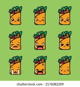 vector illustration of kebab emoji collection