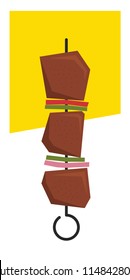 Vector illustration of Kebab. Eps 10