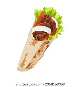 Vector illustration of kebab isolated on white background