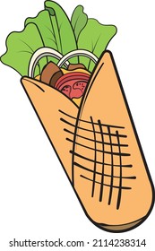 Vector illustration kebab shawarma icon logo