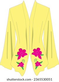 Ilustración vectorial de Kebaya Nyonya o Peranakan Kebaya, Ropa tradicional