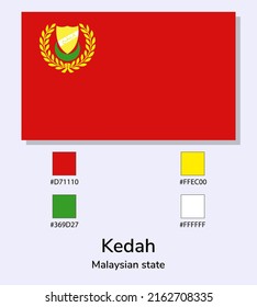 Vector Illustration Kedah Flag Isolated On Stock Vector (Royalty Free ...