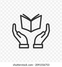 Vector Illustration Of Keep The Book Icon In Dark Color And Transparent Background(png).