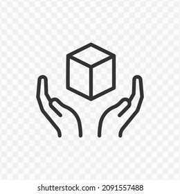 Vector illustration of keep the box icon in dark color and transparent background(png).