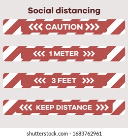 Vector illustration Keep distance. Social distancing. Chinese coronavirus COVID-19 Quarantine. Pandemic China virus Reducing risk of infection, disease prevention measures. Protect Health care concept