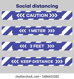 Vector illustration Keep distance. Social distancing. Chinese coronavirus COVID-19 Quarantine. Pandemic China virus Reducing risk of infection, disease prevention measures. Protect Health care concept