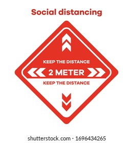 Vector illustration Keep distance. Social distancing.  coronavirus COVID-19 Quarantine. Pandemic  virus Reducing risk of infection, disease prevention measures. Protect Health care concept