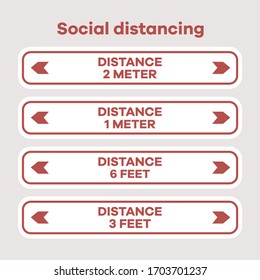 Vector illustration Keep distance. Social distancing.  coronavirus COVID-19 Quarantine. Pandemic  virus Reducing risk of infection, disease prevention measures. Protect Health care concept