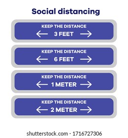 Vector illustration Keep distance. Social distancing.  coronavirus COVID-19 Quarantine. Pandemic  virus Reducing risk of infection, disease prevention measures. Protect Health care concept