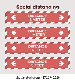 Vector illustration Keep distance. Social distancing. Chinese coronavirus COVID-19 Quarantine. Pandemic China virus Reducing risk of infection, disease prevention measures. Protect Health care concept