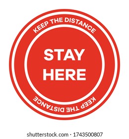 Vector illustration Keep the distance. Social distancing. Coronavirus COVID-19 Warning sign. Quarantine. Pandemic Reducing risk of infection, disease prevention measures. Protect Health care concept