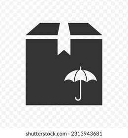 Vector illustration of keep dry package icon in dark color and transparent background(png).