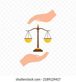 Vector illustration of keep justice. Colored vector for website design .Simple design on transparent background (PNG).