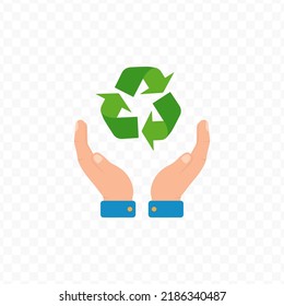 Vector illustration of keep recycling. Colored vector for website design .Simple design on transparent background (PNG).