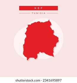 Vector illustration vector of Kef map Tunisia