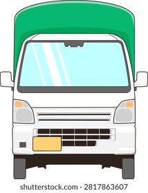 Vector illustration of a kei truck with a cargo bed canopy.