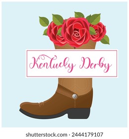 Vector illustration Kentucky Derby, House riding editable post banner template